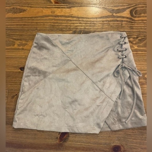 She and Sky Dresses & Skirts - She and Sky Taupe Suede Mini, NWT, size Large